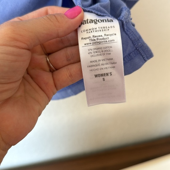Patagonia Tank Top Open Cotton Back Blue Purple size Small - Picture 6 of 8